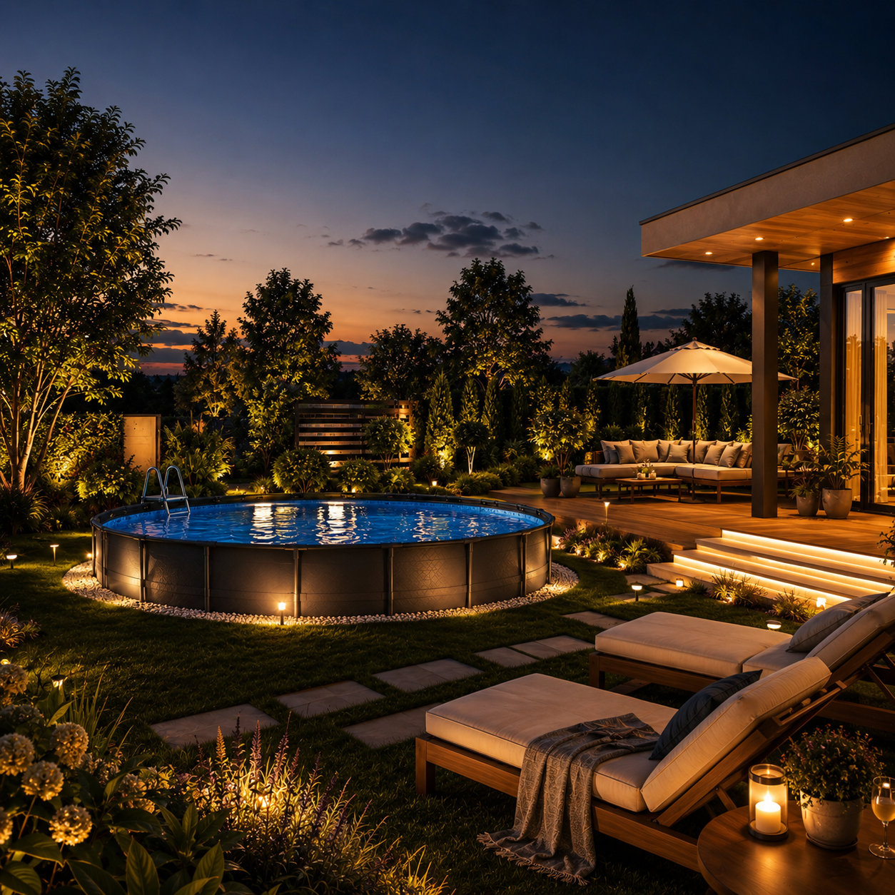 Aufstellpools und Poolzubehör für den Garten im Sommer