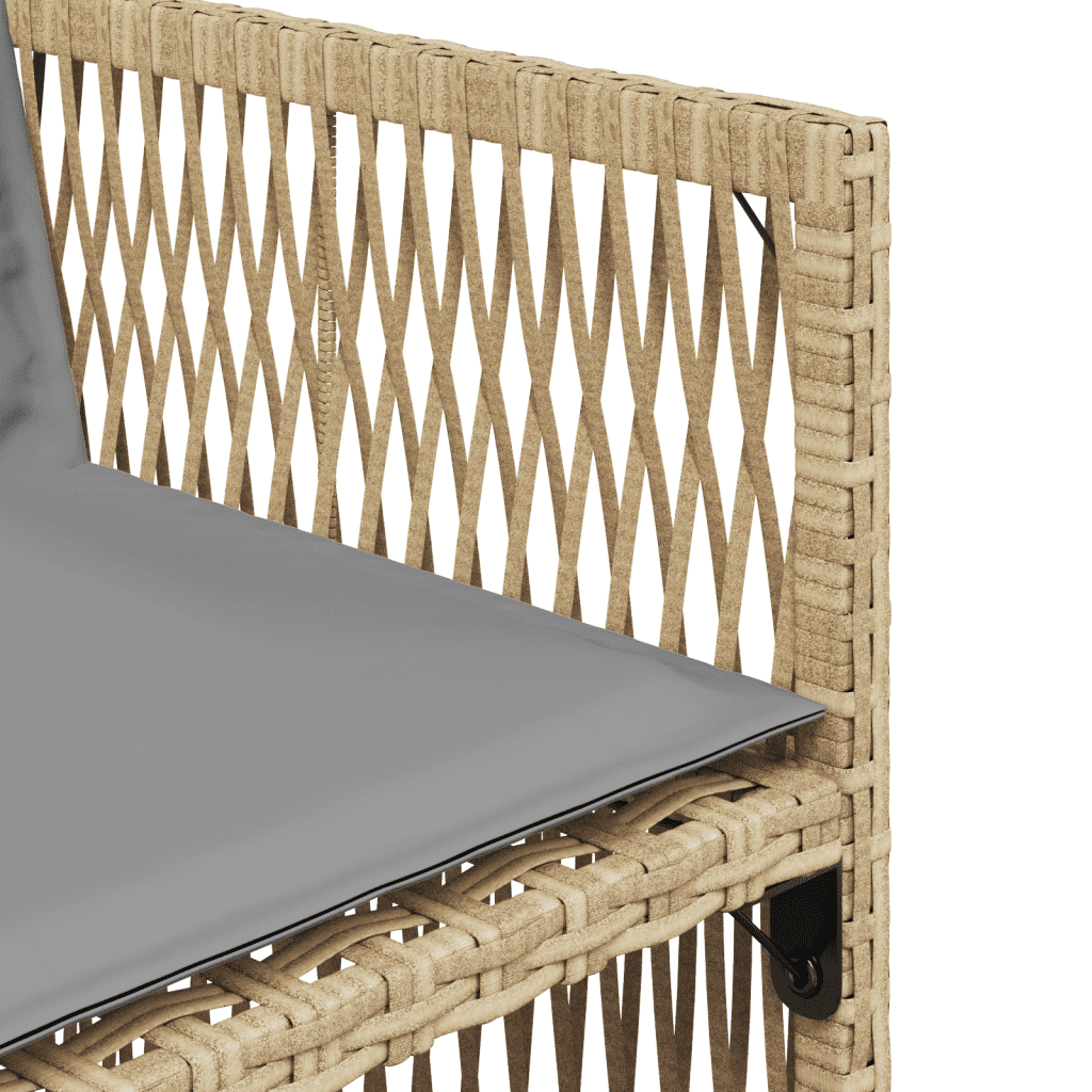 11-tlg. Garten-Essgruppe mit Kissen Beigemischung Poly Rattan