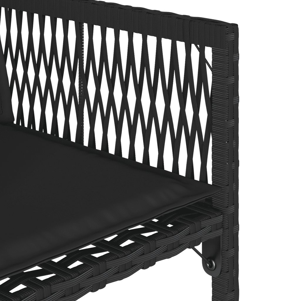 13-tlg. Garten-Essgruppe mit Kissen Schwarz Poly Rattan
