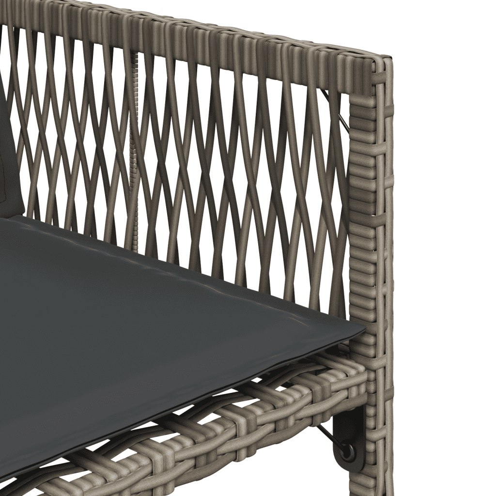 15-tlg. Garten-Essgruppe mit Kissen Grau Poly Rattan