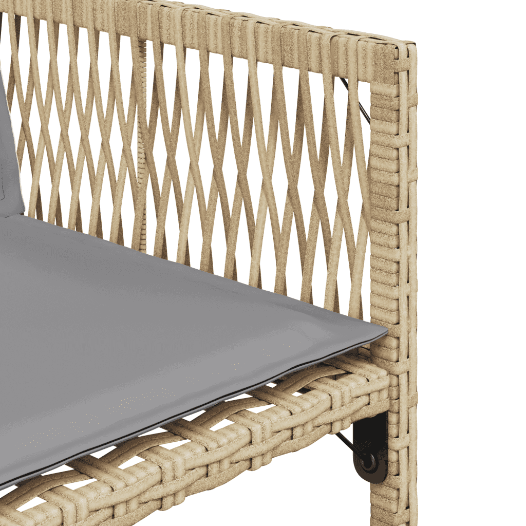 17-tlg. Garten-Essgruppe mit Kissen Beigemischung Poly Rattan
