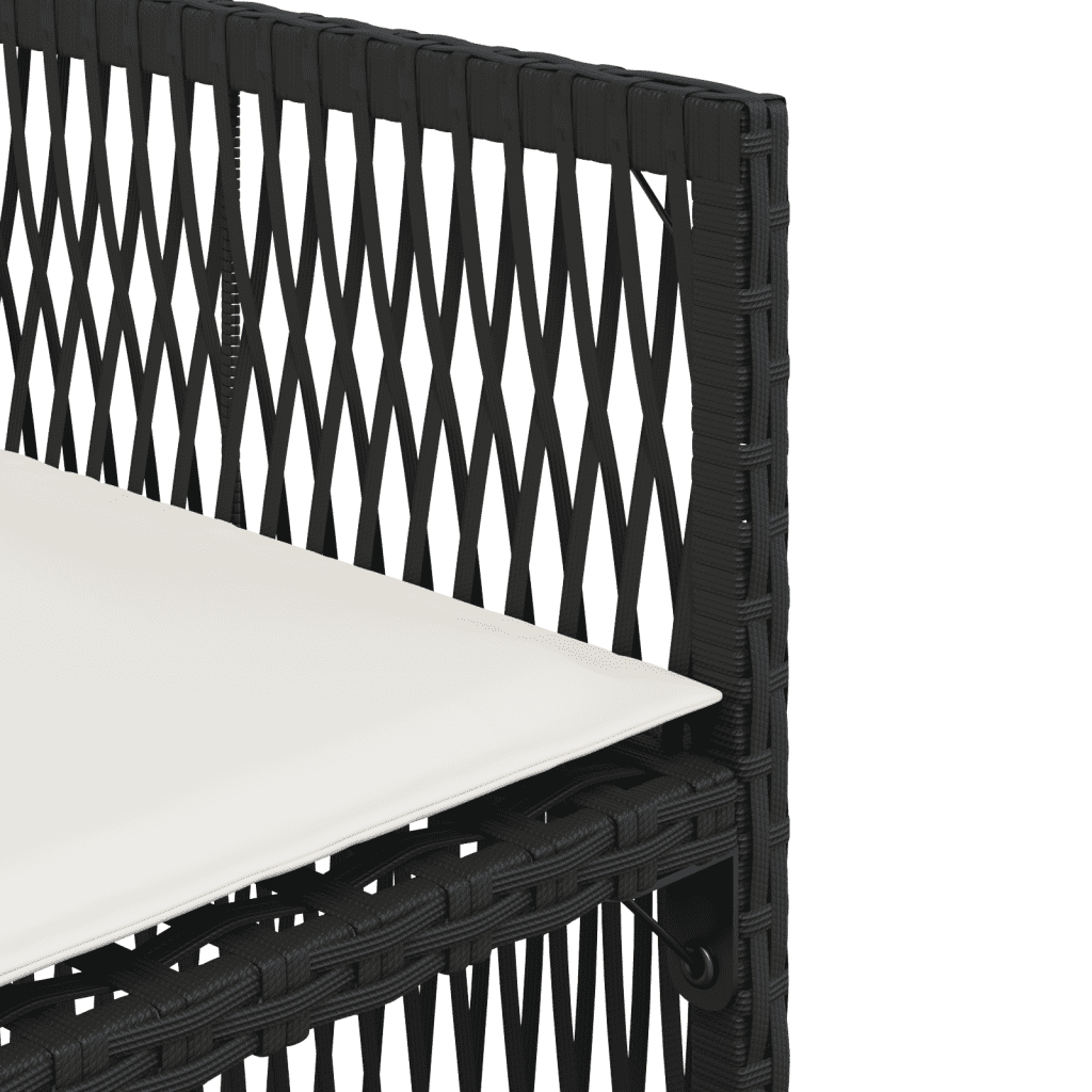 13-tlg. Garten-Essgruppe mit Kissen Schwarz Poly Rattan