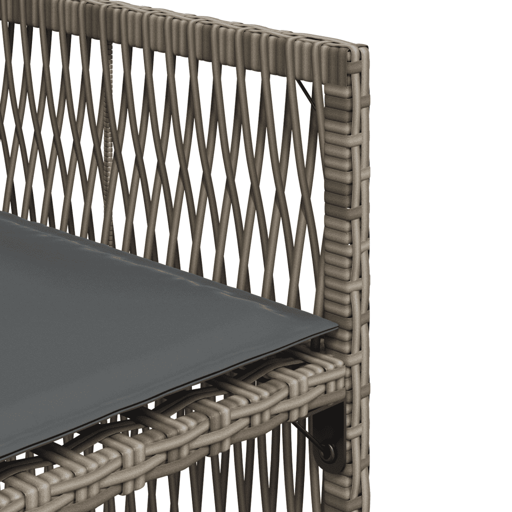 9-tlg. Garten-Essgruppe mit Kissen Grau Poly Rattan