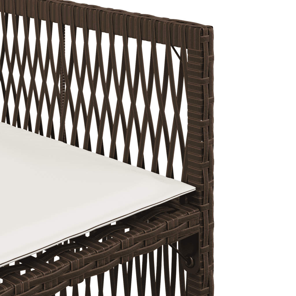17-tlg. Garten-Essgruppe mit Kissen Braun Poly Rattan