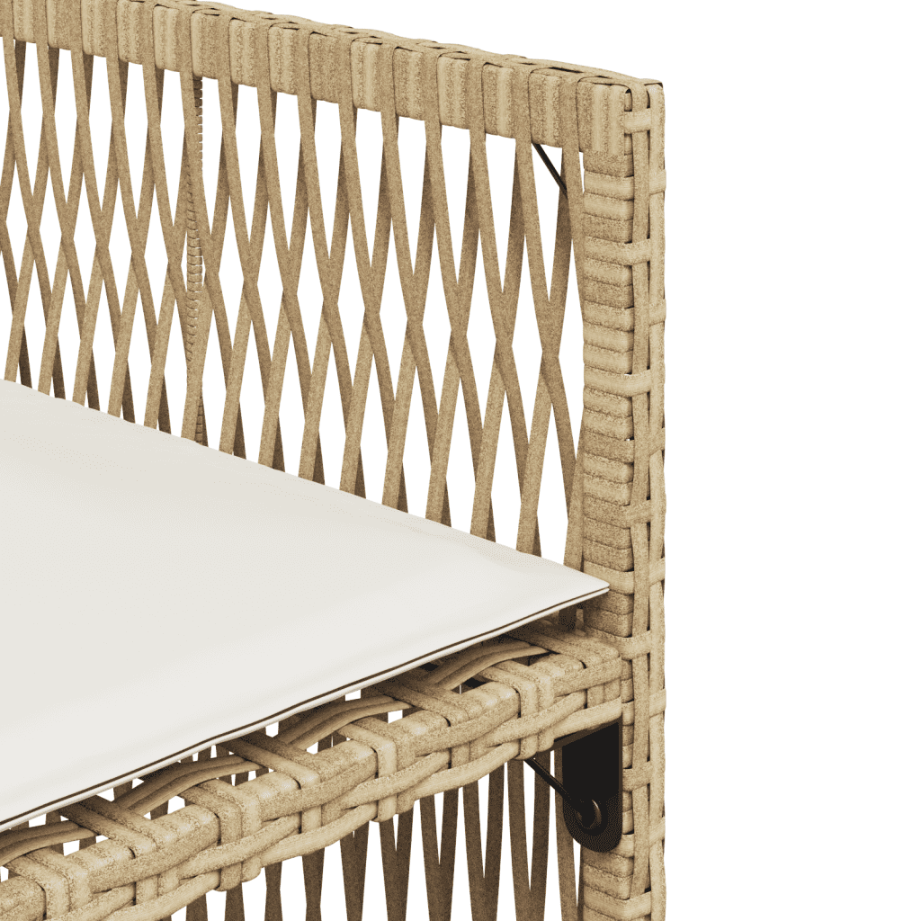 15-tlg. Garten-Essgruppe mit Kissen Beige Poly Rattan