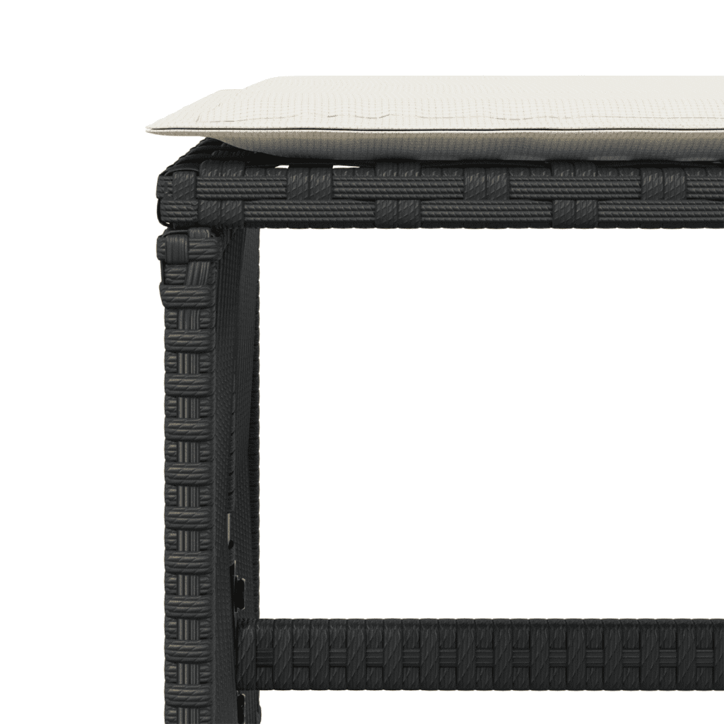 11-tlg. Garten-Essgruppe mit Kissen Schwarz Poly Rattan