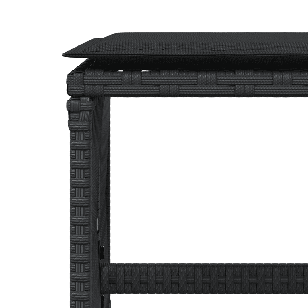 13-tlg. Garten-Essgruppe mit Kissen Schwarz Poly Rattan