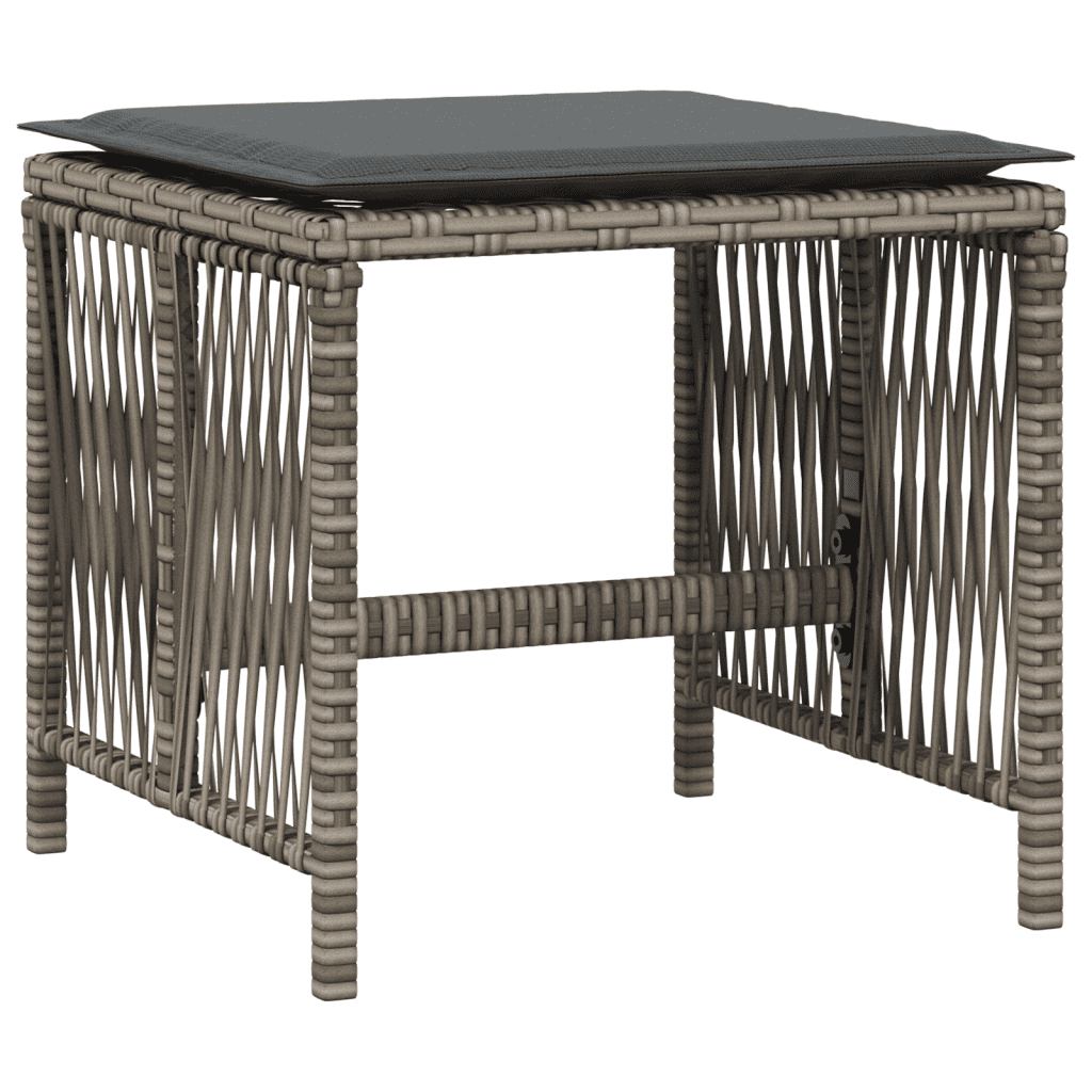 17-tlg. Garten-Essgruppe mit Kissen Grau Poly Rattan