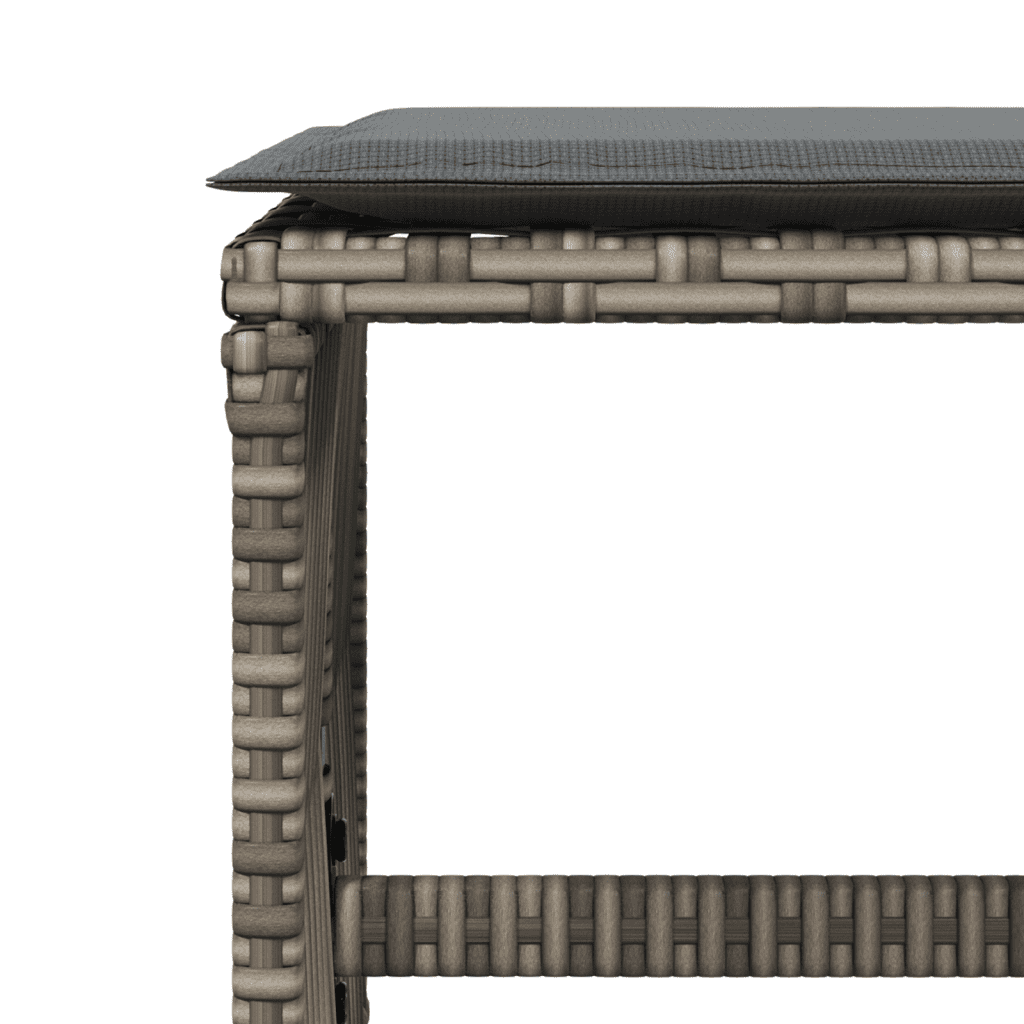 11-tlg. Garten-Essgruppe mit Kissen Grau Poly Rattan