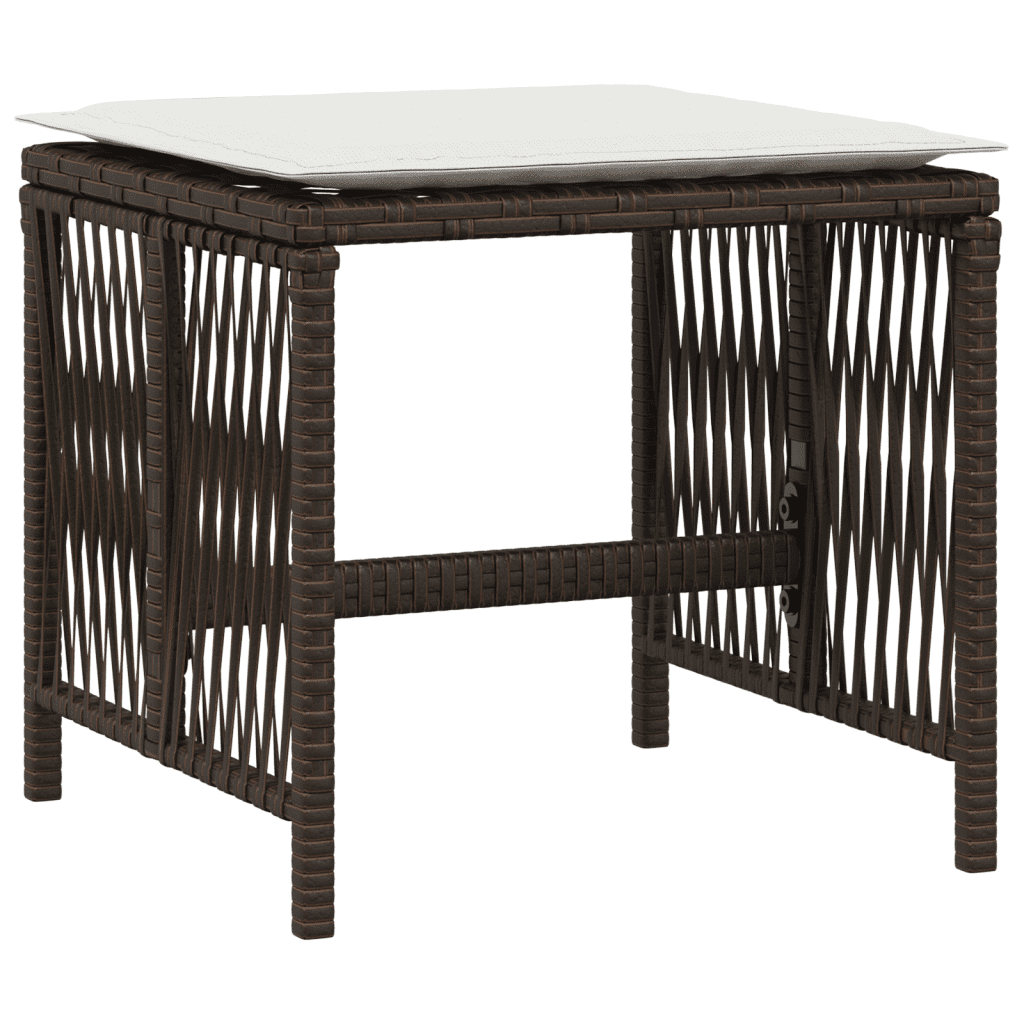 11-tlg. Garten-Essgruppe mit Kissen Braun Poly Rattan