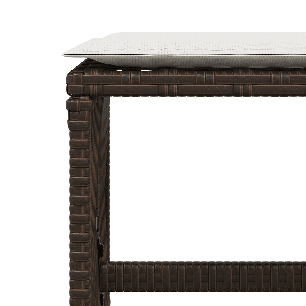 13-tlg. Garten-Essgruppe mit Kissen Braun Poly Rattan