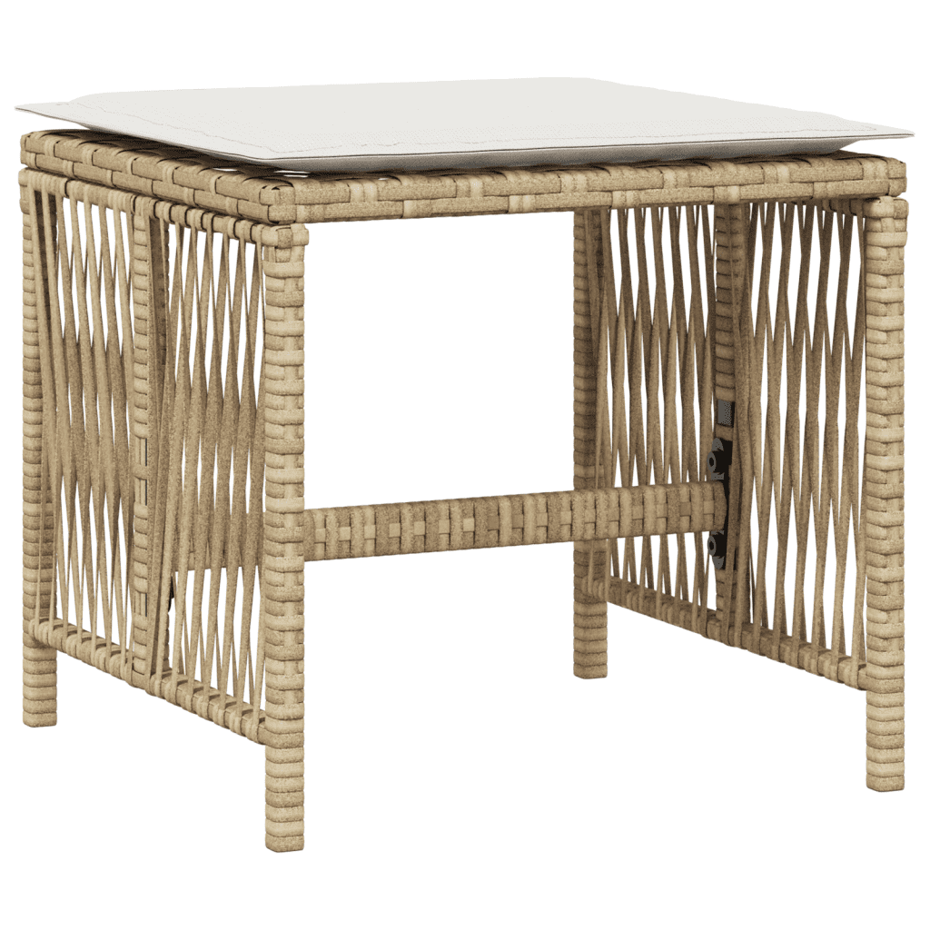 17-tlg. Garten-Essgruppe mit Kissen Beige Poly Rattan