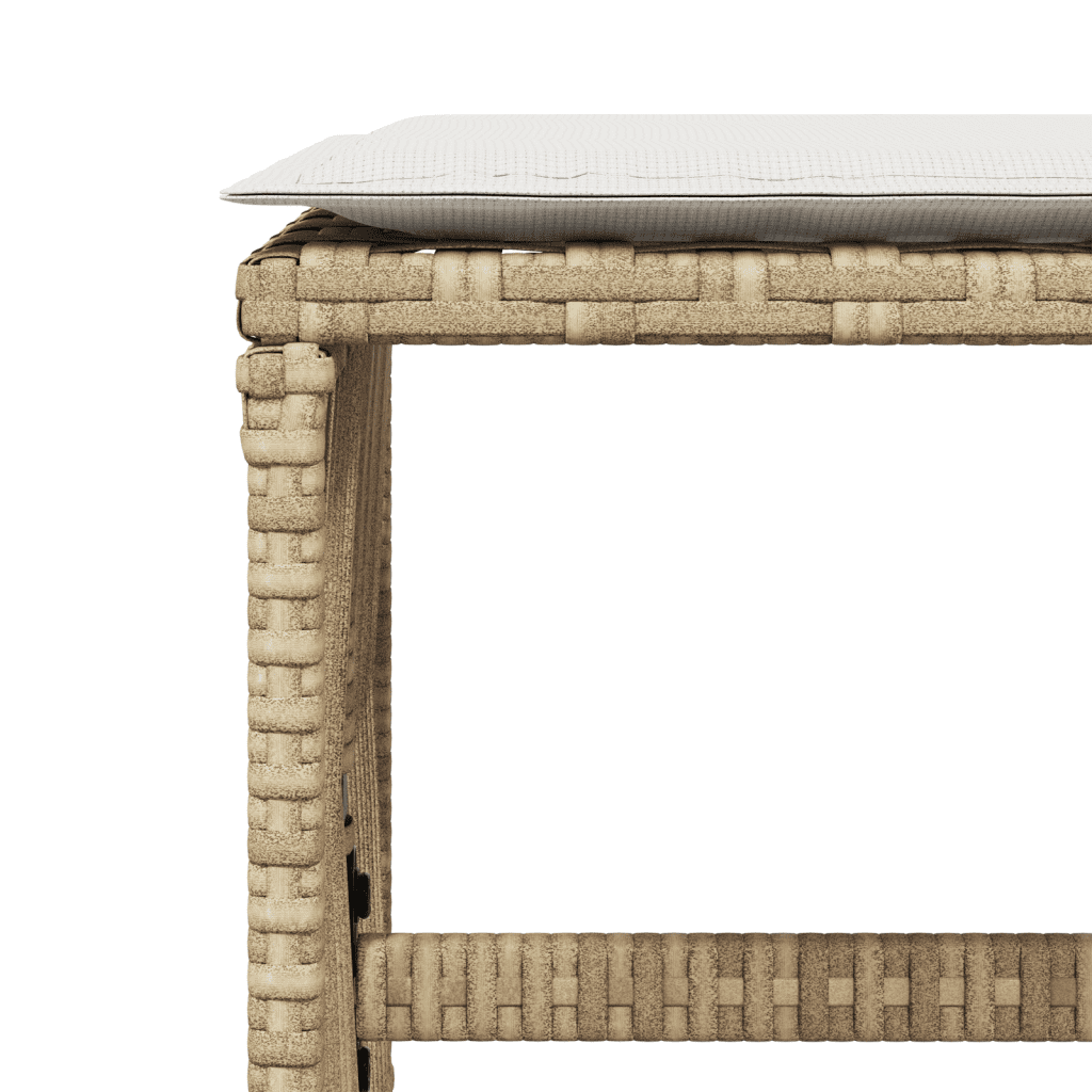 9-tlg. Garten-Essgruppe mit Kissen Beige Poly Rattan