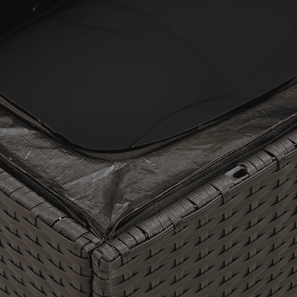 9-tlg. Garten-Sofagarnitur mit Kissen Schwarz Poly Rattan
