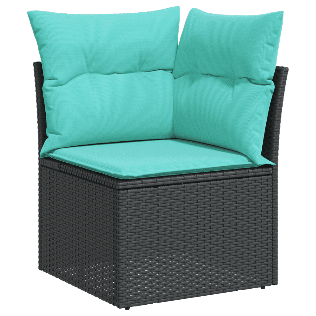 10-tlg. Garten-Sofagarnitur mit Kissen Beige Poly Rattan