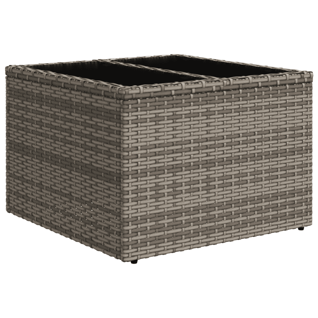 8-teiliges Gartensofa-Set mit Kissen, grau, Polyrattan