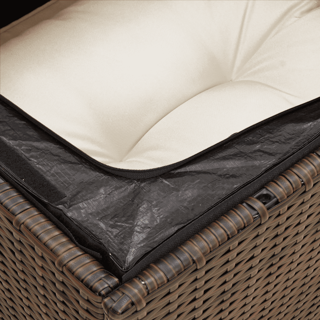 6-tlg. Garten-Sofagarnitur mit Kissen Braun Poly Rattan