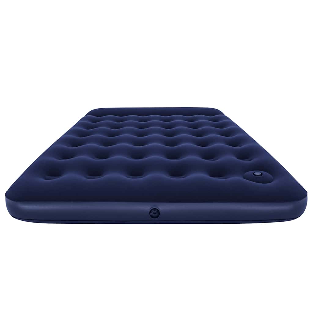 Luftmatratze Aufblasbar Beflockt mit Fußpumpe 203x152x28 cm