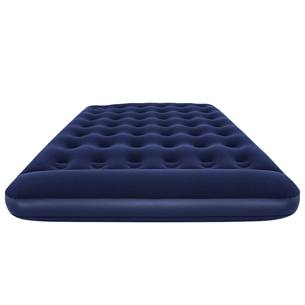 Luftmatratze Aufblasbar Beflockt mit Fußpumpe 203x152x28 cm