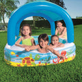 Spielbecken mit Vordach Blau 140 x 140 x 114 cm 52192
