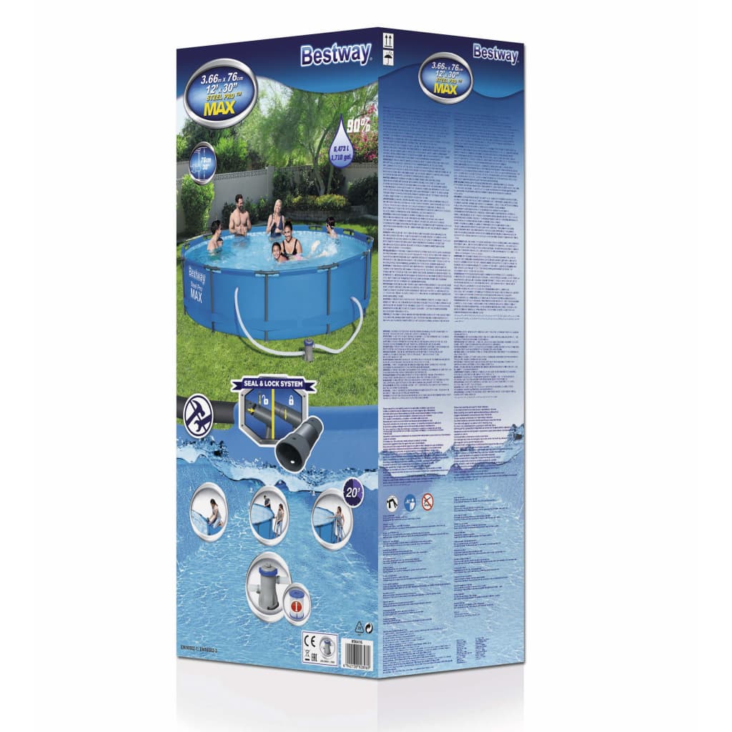 Swimmingpool-Set Steel Pro Max Rahmen 366 x 76 cm