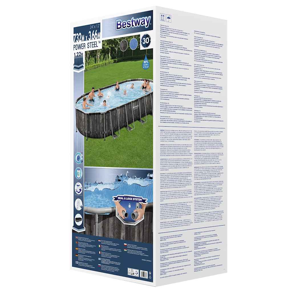 Swimmingpool-Set Oval 7,32x3,66x1,22 m