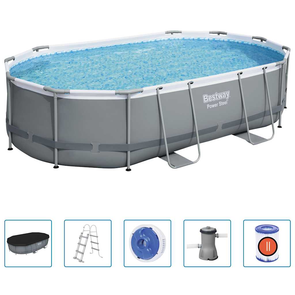 Power Stahlrahmen-Pool Set 488x305x107 cm