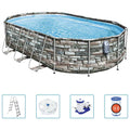 Pool-Set Power Steel Comfort Jet Series Oval 610x366x122 cm