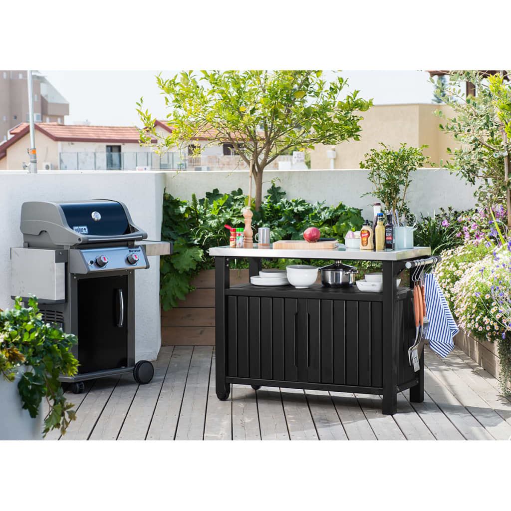 Gartentisch für Grill Unity Multifunktional XL Holzoptik