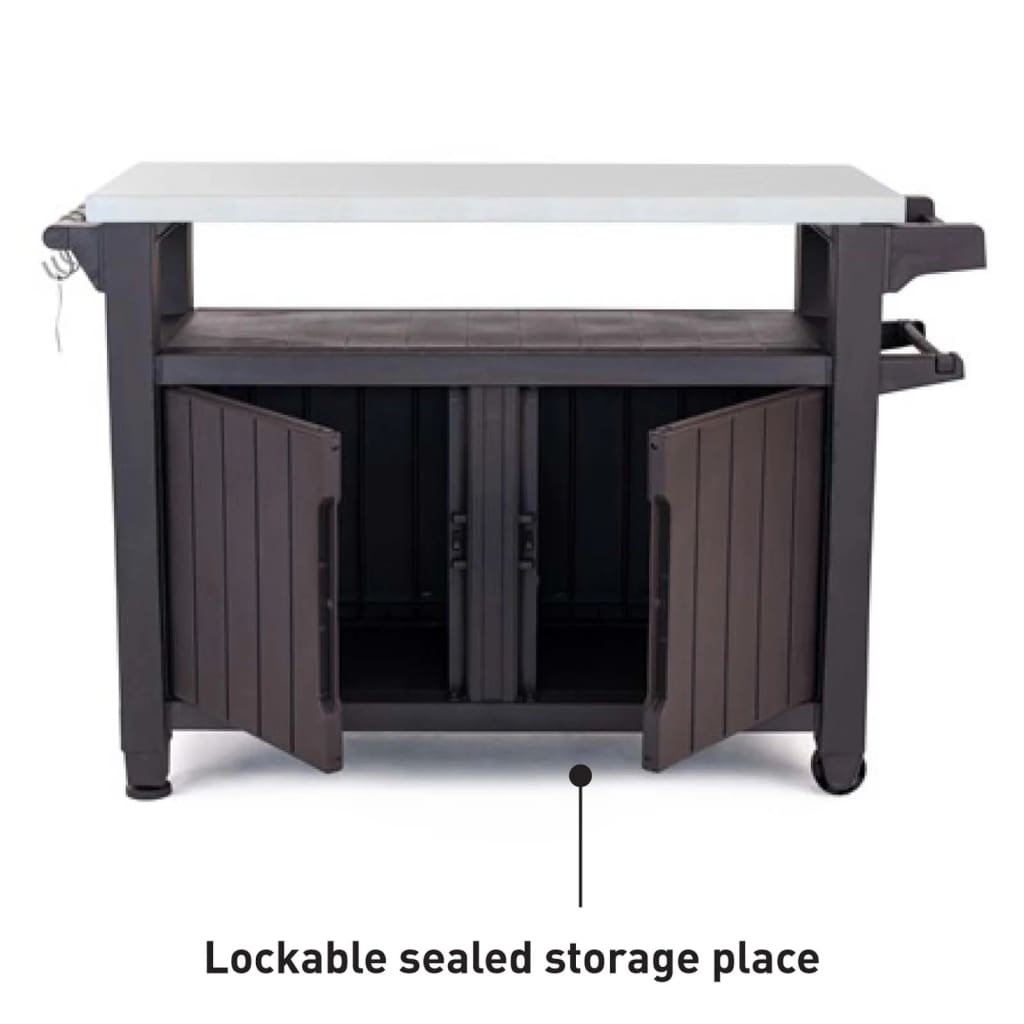 Gartentisch für Grill Unity Multifunktional XL Holzoptik