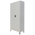 Büroschrank mit 2 Türen Stahl 90x40x180 cm Grau