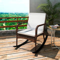 Garten-Schaukelstuhl Braun Poly Rattan