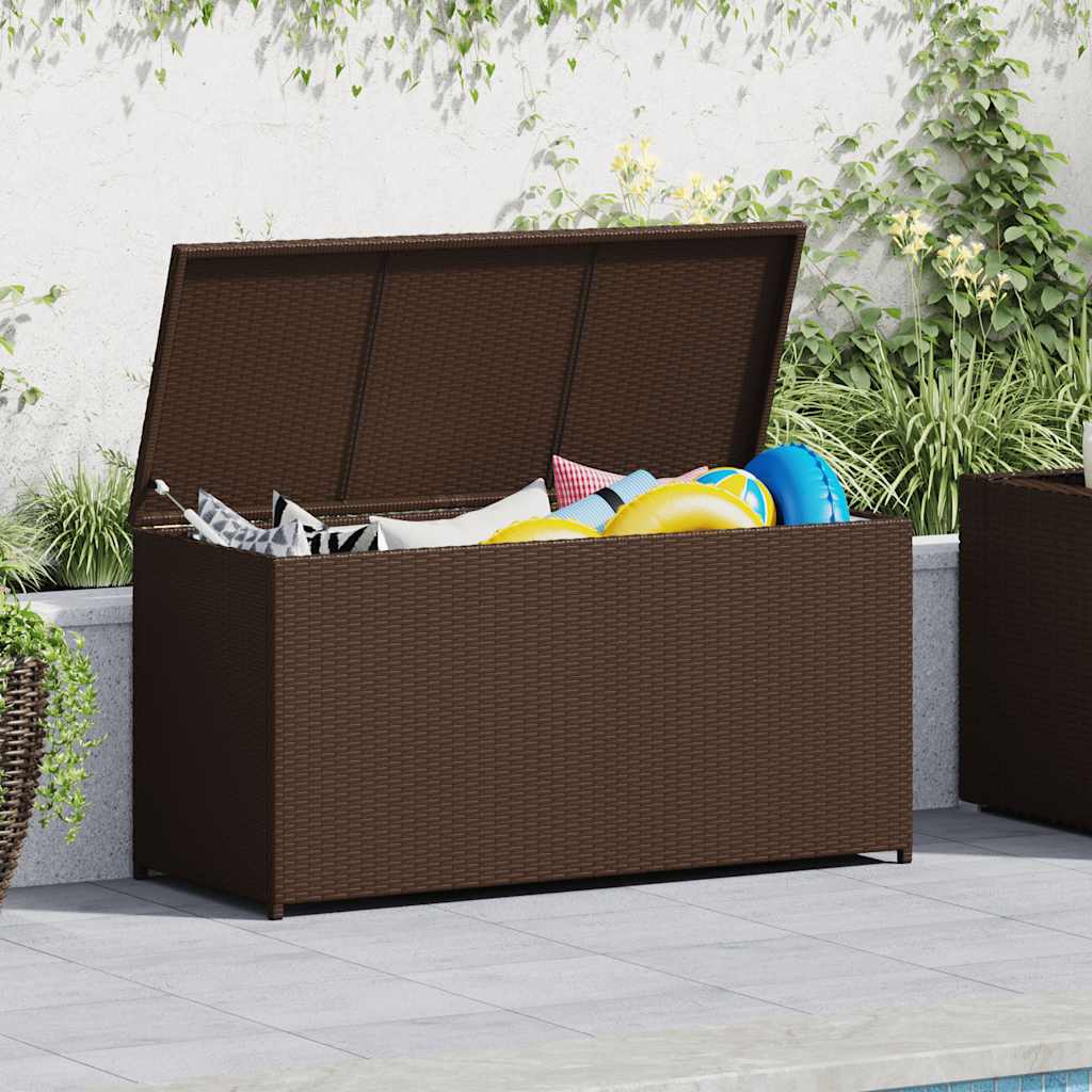 Garten-Auflagenbox Braun 120x50x60 cm Poly Rattan