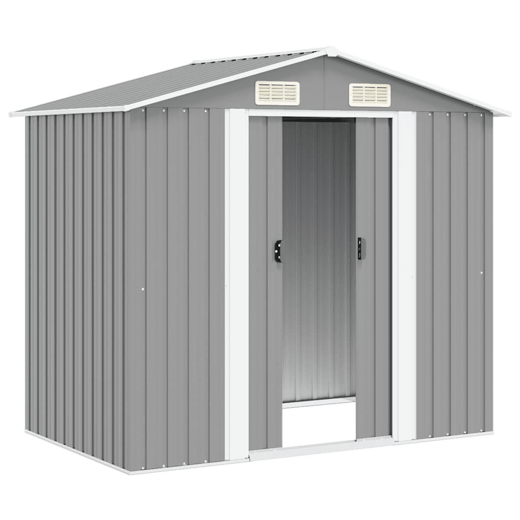 Gartenschuppen Grau Metall 204 x 132 x 186 cm