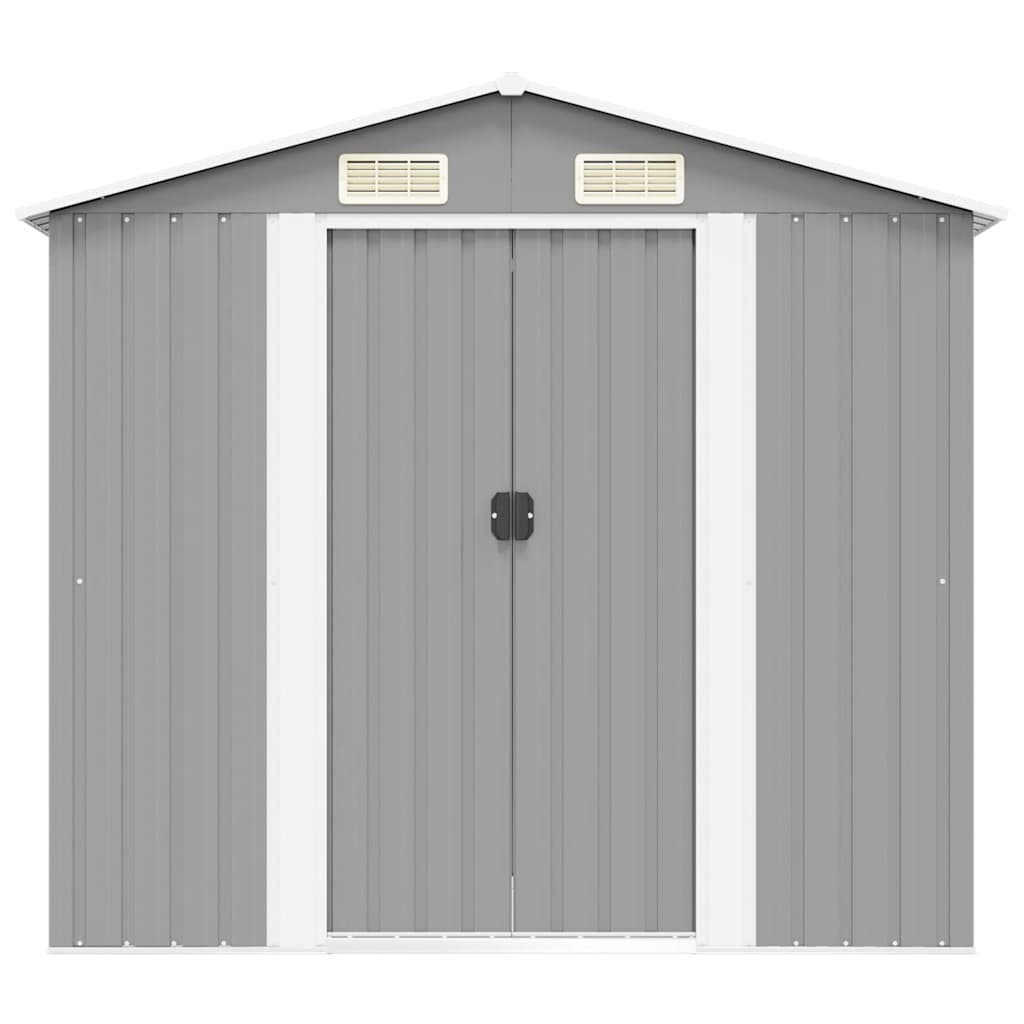 Gartenschuppen Grau Metall 204 x 132 x 186 cm