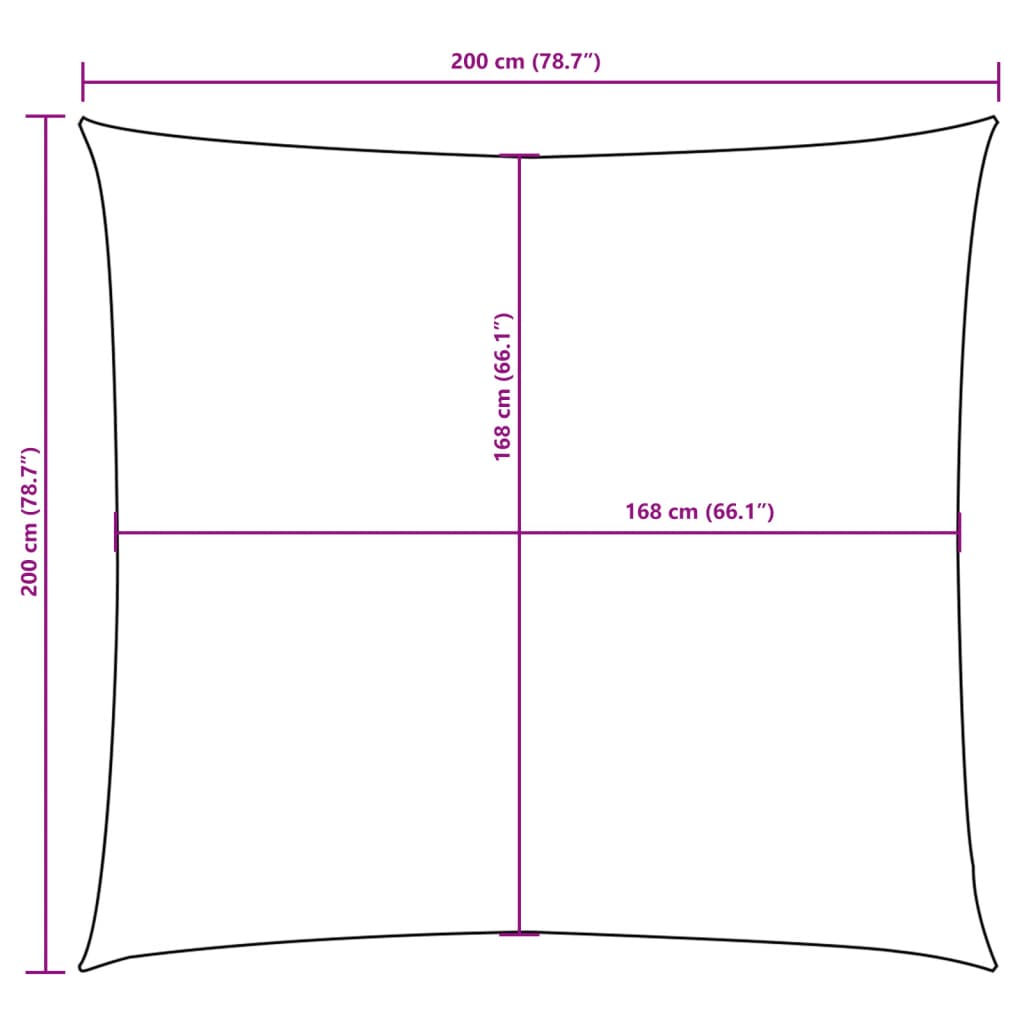 Sonnensegel Oxford-Gewebe Quadratisch 2x2 m Creme