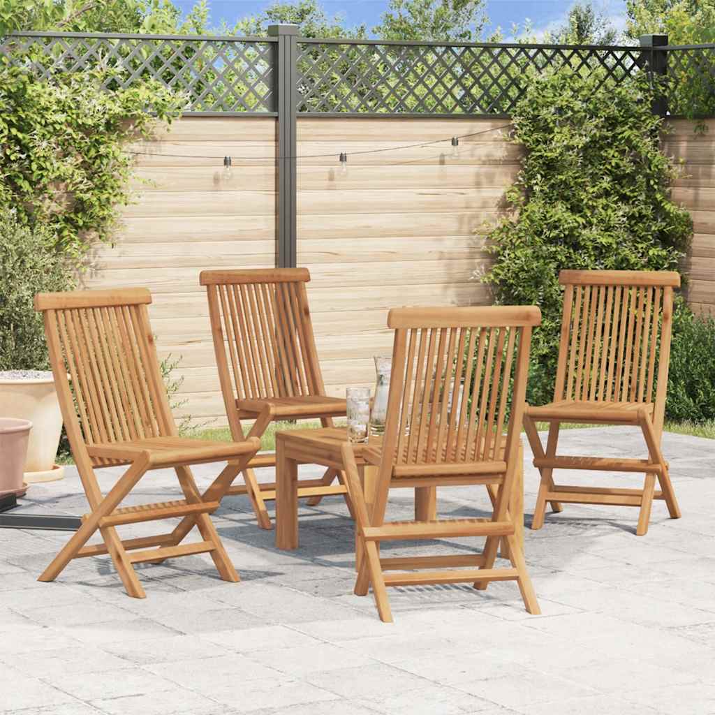 Klappbare Gartenstühle 4 Stk. Massivholz Teak