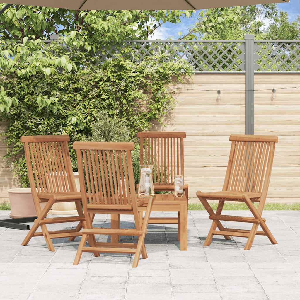 Klappbare Gartenstühle 4 Stk. Massivholz Teak