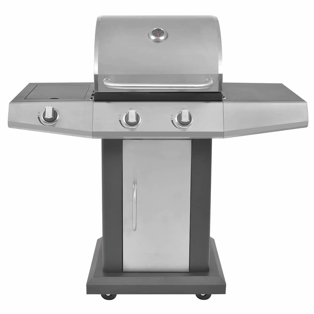 Gasgrill mit Brenner Mit Rad Silber Stahl mit Metallschlauch
