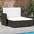 2-tlg. Garten-Lounge-Set mit Auflagen Poly Rattan Schwarz