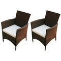 Gartenstühle 2 Stk. Poly Rattan Braun