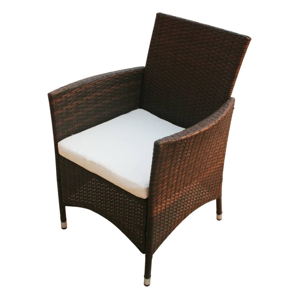 Gartenstühle 2 Stk. Poly Rattan Braun