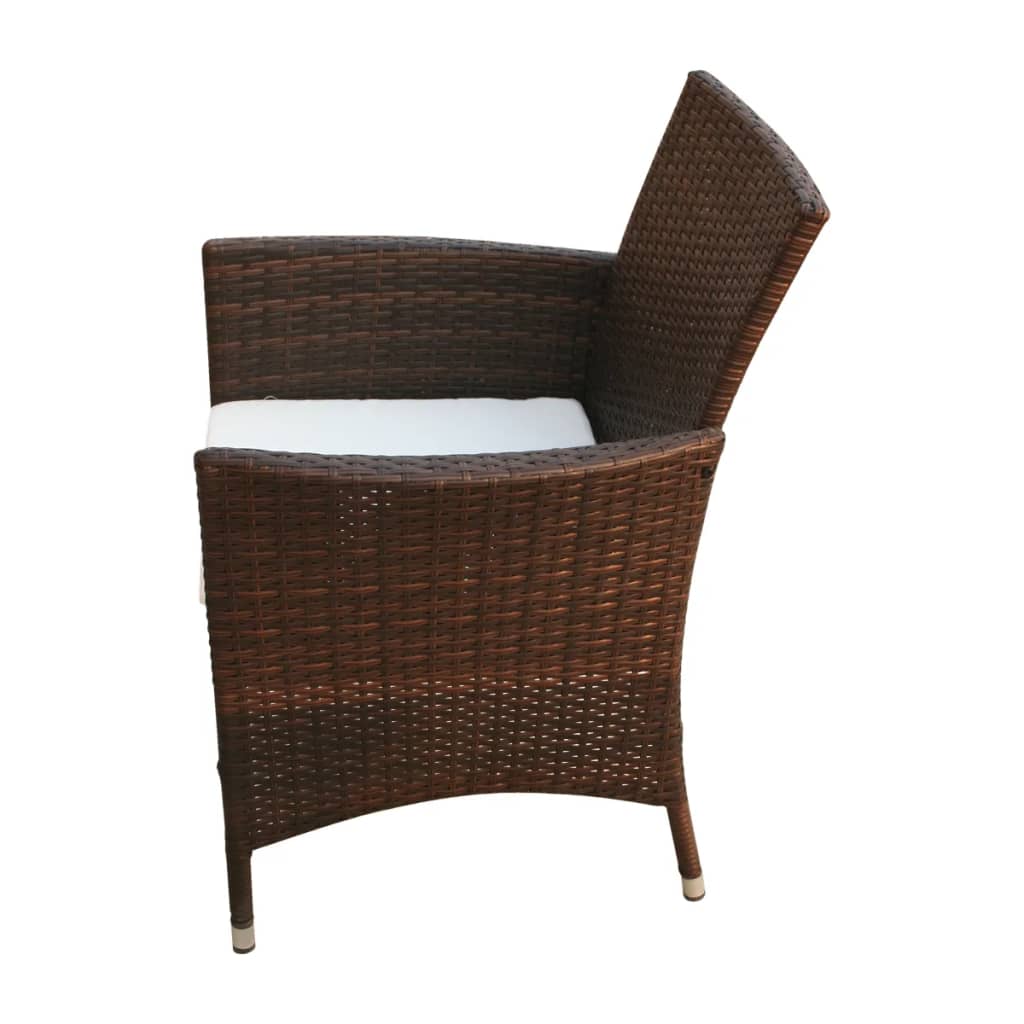 Gartenstühle 2 Stk. Poly Rattan Braun