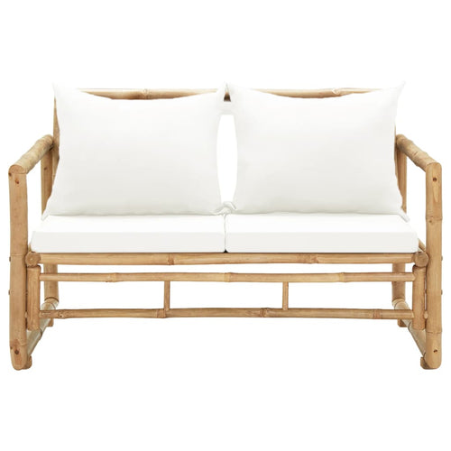 2-Sitzer Gartensofa mit Polstern Bambus