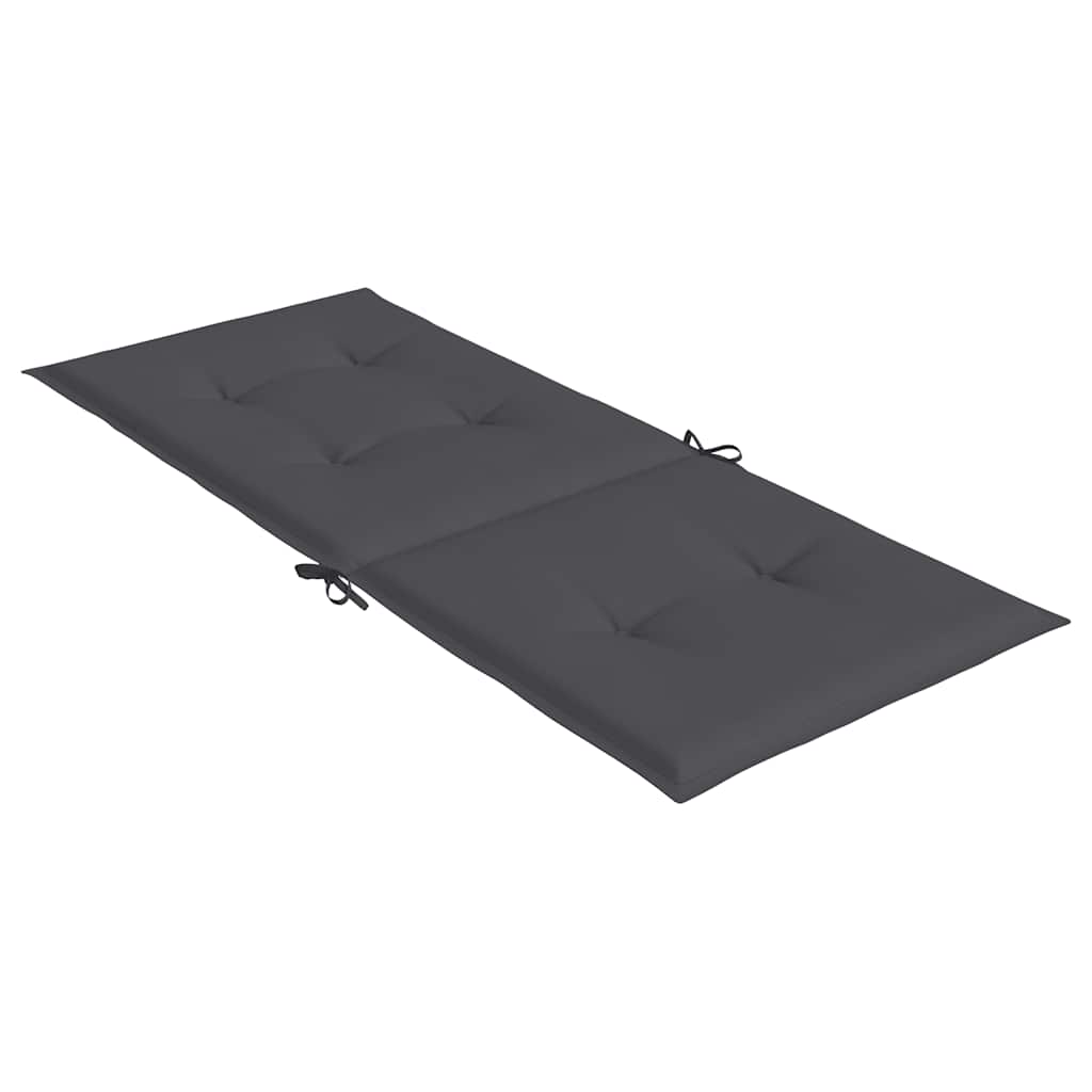 Gartenstuhlauflagen für Hochlehner 2 Stk. Anthrazit 120x50x2 cm