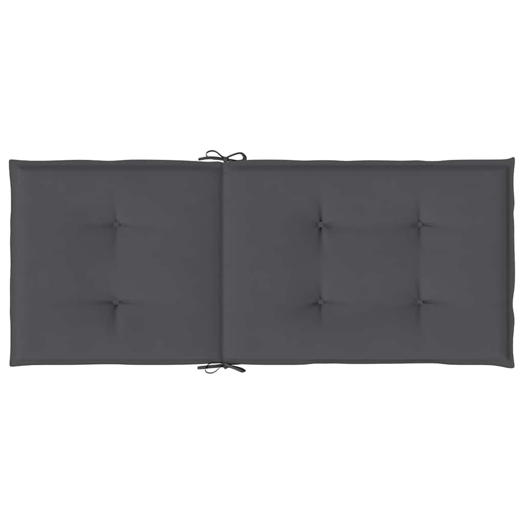 Gartenstuhlauflagen für Hochlehner 2 Stk. Anthrazit 120x50x2 cm