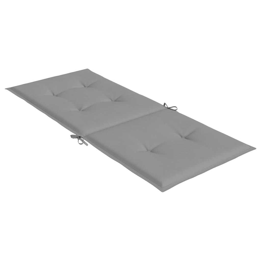 Gartenstuhlauflagen für Hochlehner 4 Stk. Grau 120x50x3cm Stoff