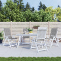 Gartenstuhlauflagen für Hochlehner 4 Stk. Grau 120x50x3cm Stoff