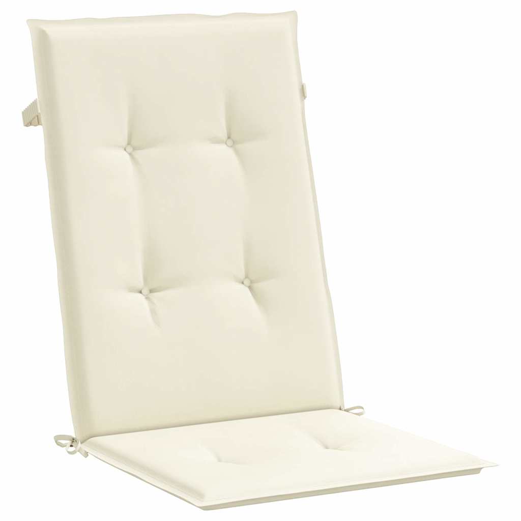 Gartenstuhlauflagen für Hochlehner 4Stk. Creme 120x50x2cm Stoff