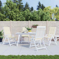 Gartenstuhlauflagen für Hochlehner 4Stk. Creme 120x50x2cm Stoff
